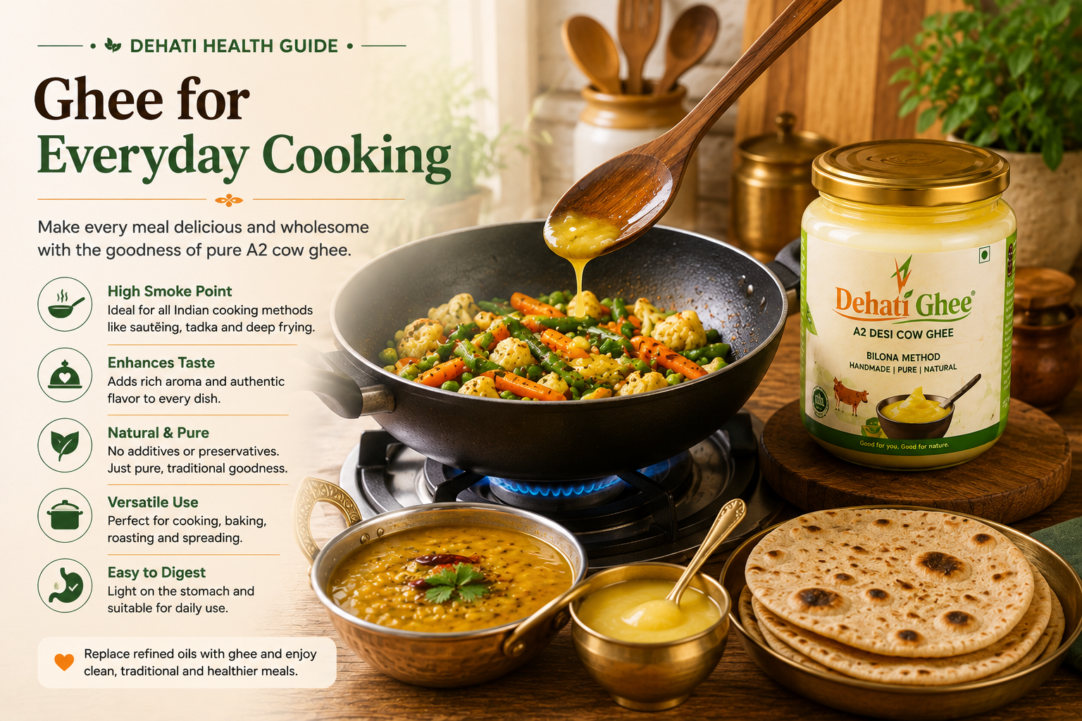 Indian food cooked with ghee